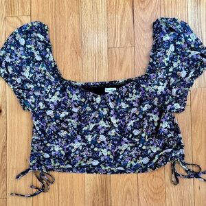 love, Fire Multicolor Floral Puff Sleeve Blouse